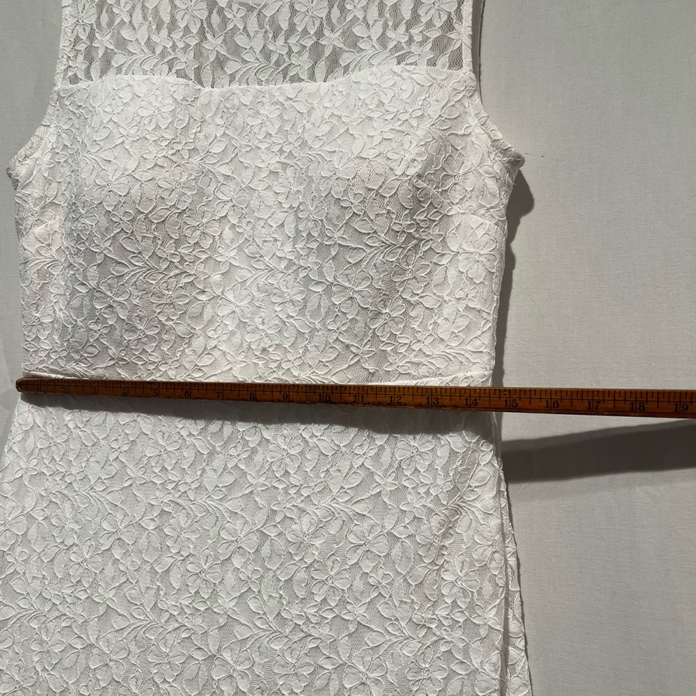 Kensie White Lace High Low Dress Sleeveless Fit Flare Size 10 Feminine - Picture 6 of 16